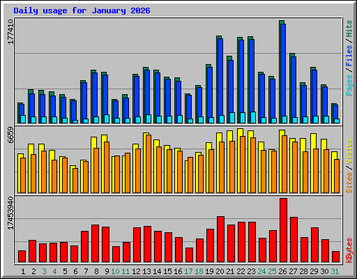 Daily usage for January 2026