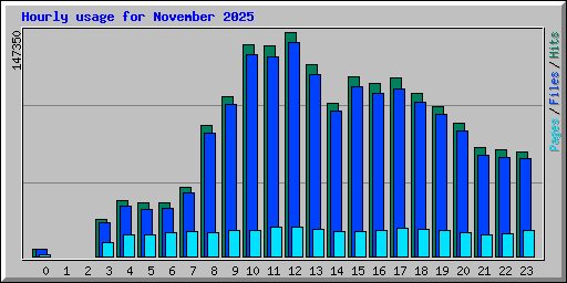 Hourly usage for November 2025