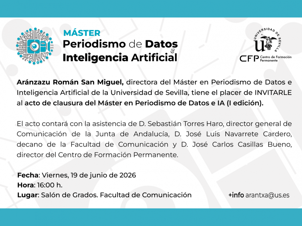 Acto de Clausura del Máster en Periodismo de Datos e Inteligencia Artificial (I edición)