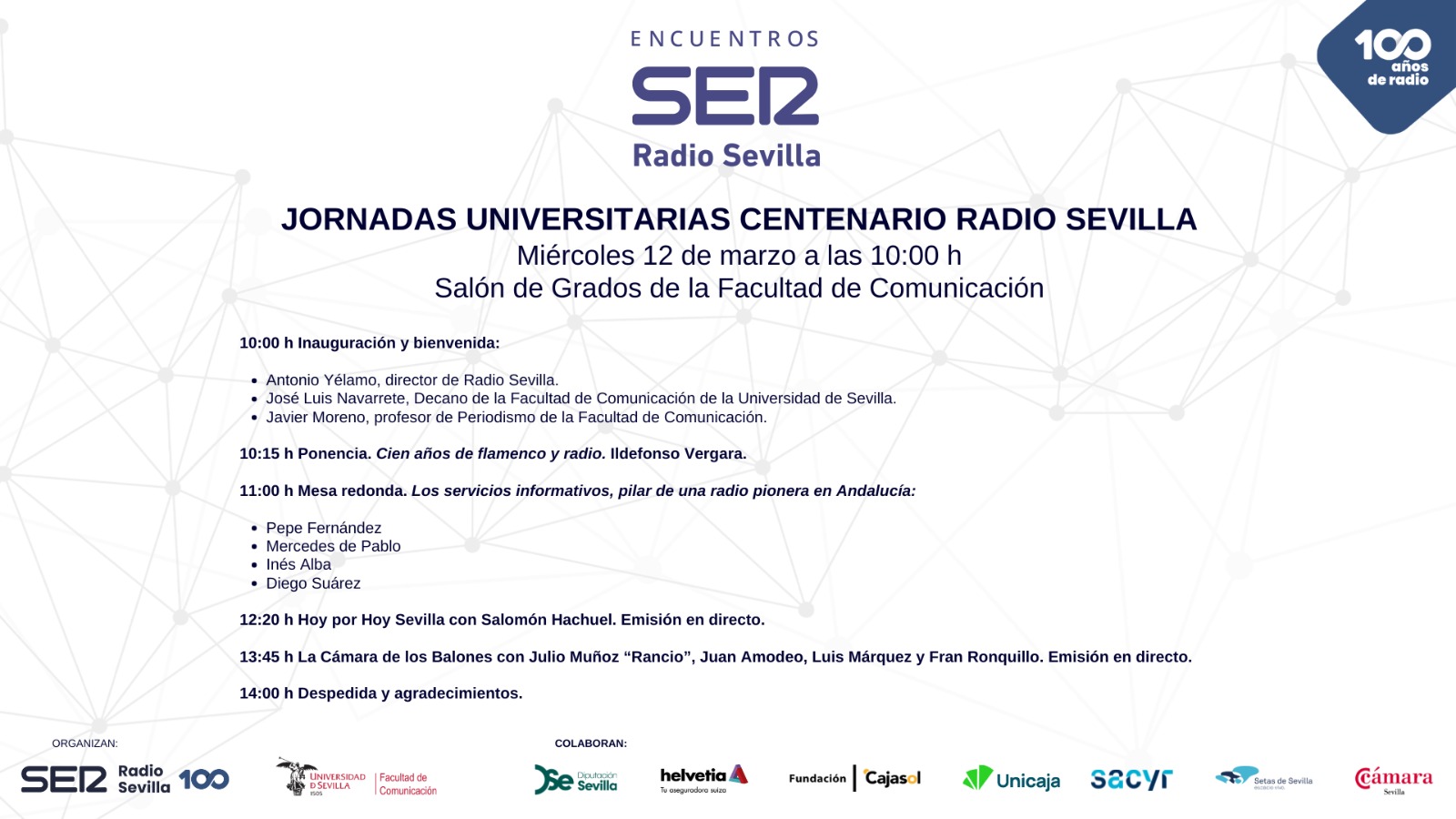 Programa de las jornadas Radio Sevilla