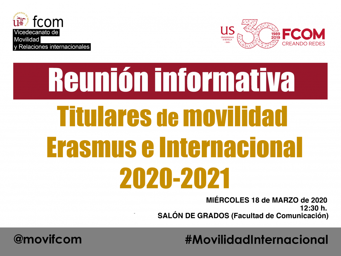 Miércoles 18 de marzo, 12:30, Salón de Grados de la FCom
