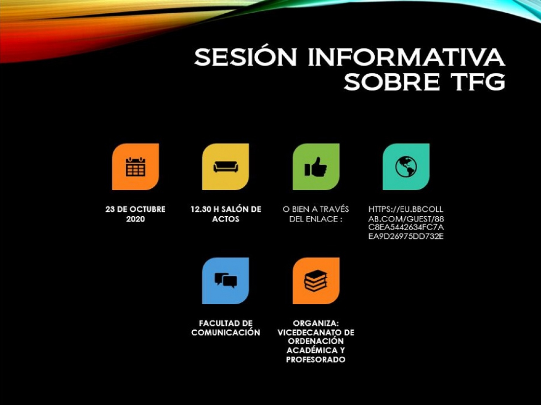 Sesión informativa sobre Trabajos Fin de Grado (TFG) en la FCom