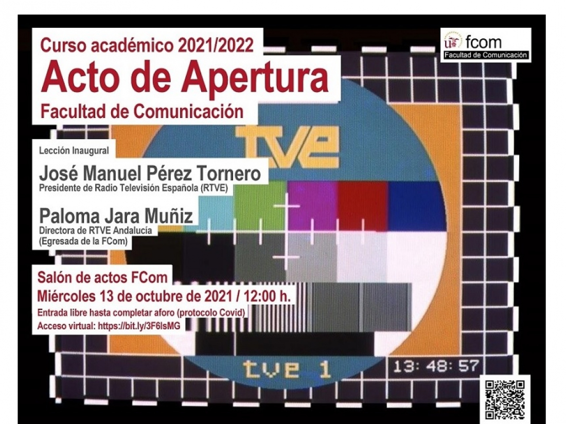 Pérez Tornero, presidente de RTVE, en el Acto de Apertura de la FCom