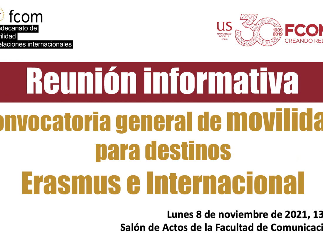 Lunes 8 de noviembre, a las 13 h, en el Salón de Actos de la FCom
