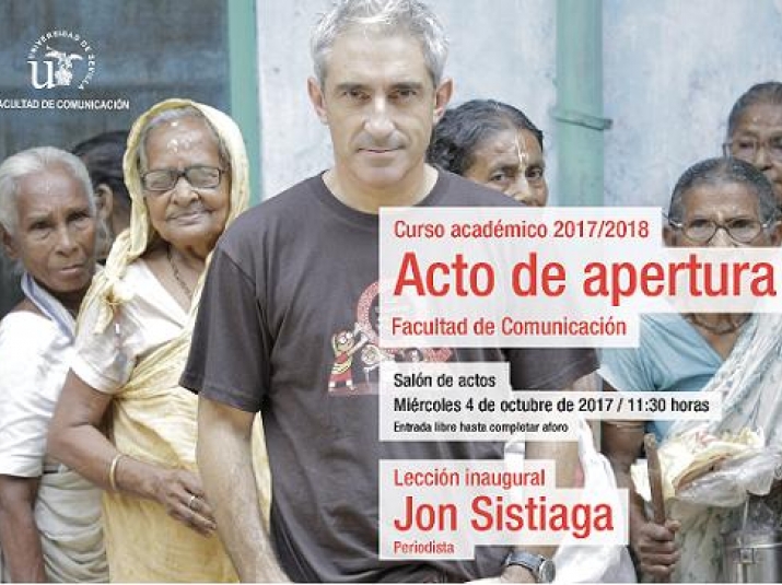 Jon Sistiaga, Lección Inaugural 2017-18