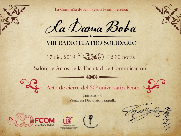La Compañía de Radioteatro de la FCom presenta "La dama boba"