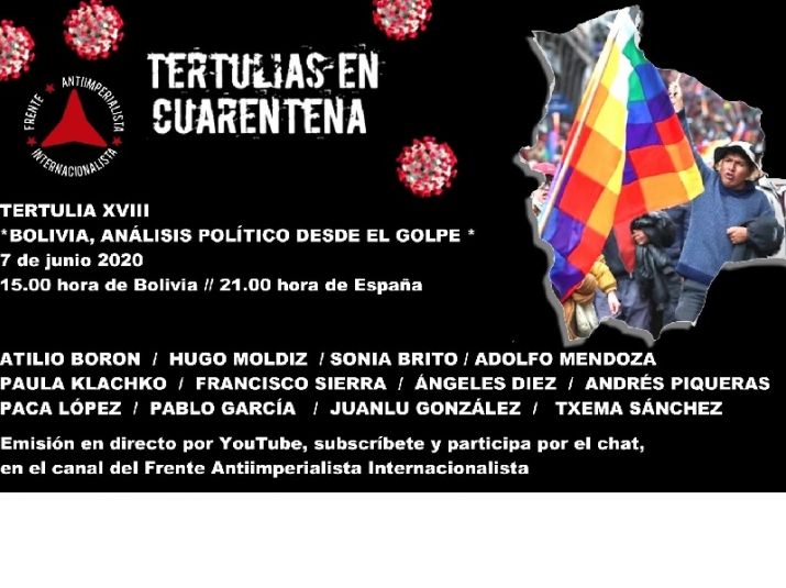 Francisco Sierra participa en conversatorio digital contra el golpe de estado en Bolivia