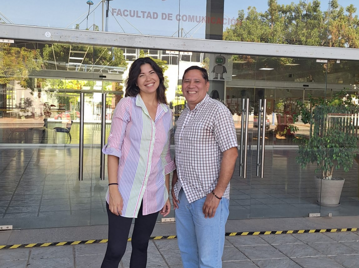 Rapahelle Batista de Lima y Héctor Córdova en la Fcom