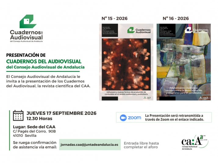 Presentación de los Cuadernos del Audiovisual del Consejo Audiovisual de Andalucía 2026
