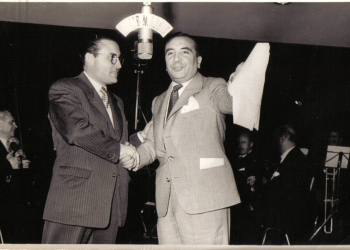 con Bobby Deglané, creador del programa Carrusel Deportivo, en 1958