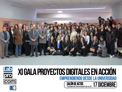 Foto grupal XI Gala del Laboratorio de Proyectos de Comunicación 