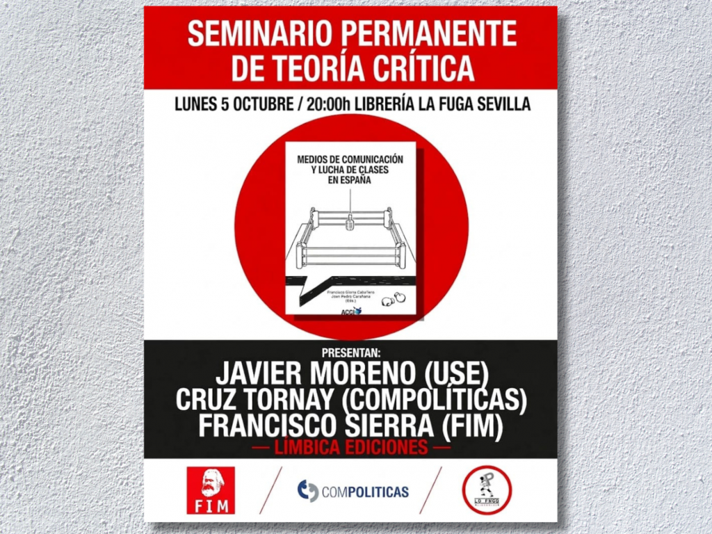 COMPOLITICAS organiza una nueva edición del Seminario Permanente de Teoría Crítica